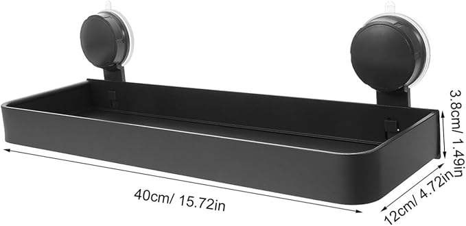 Wall Mounted No Drill Suction Cup Shelf for Toiletries Cosmetics Strong Support for Glass Tile Surfaces Modern Finish Easy Installation
