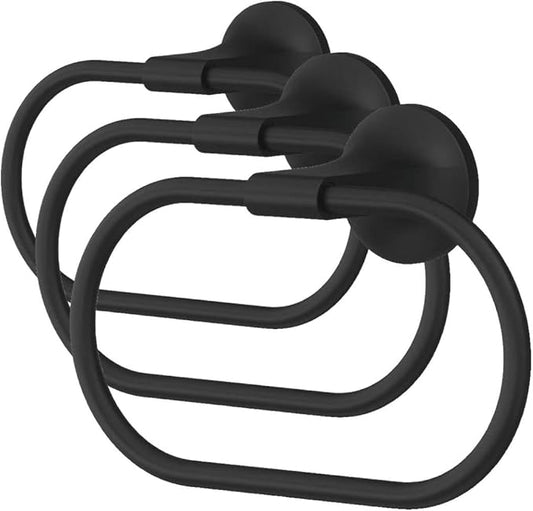 Pfister BRBPFM0B Pfirst Modern Bathroom Hand -Towel Ring, Matte Black (Pack of 3)