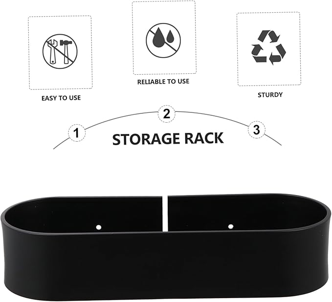 PRETYZOOM 1pc Punch Wall-Mounted Metal Shelf Bathroom and Kitchen Storage Rack Organizer for Toiletries Easy to Install High Fence Design to Prevent Falling Items