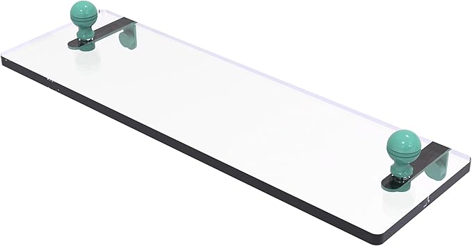 Allied Brass MA-1/16-SFG Mambo 16 Inch Glass Vanity Shelf with Beveled Edges, Sea Foam Green