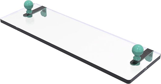 Allied Brass MA-1/16-SFG Mambo 16 Inch Glass Vanity Shelf with Beveled Edges, Sea Foam Green