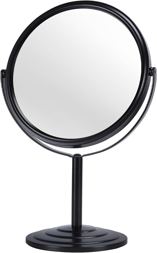 1X 3X Magnifying Makeup Mirror Vanity Mirror for Tabletop Desk, Black Standing Bathroom Cosmetic Mirror, Portable Double Sided Magnification Mirror