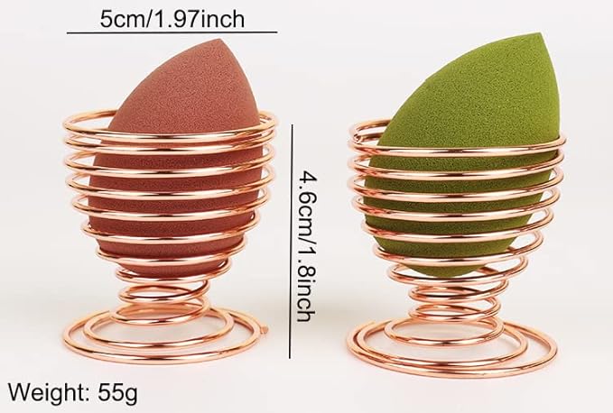 AKOAK 1 Pack Gold/Rose Gold Round Puff Storage Rack, Makeup Egg Drying Rack, Makeup Gourd Puff Sponge Display Beauty Tools
