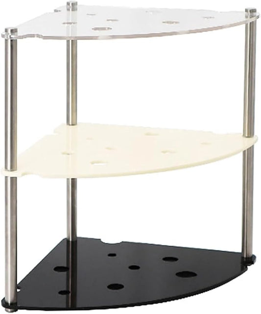 3-Tier Acrylic Metal Countertop Organizer Shelf for Bathroom, Kitchen & Office Storage