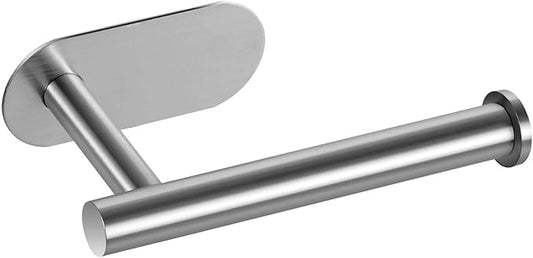 LAYUKI Toilet Paper Holder,Brushed Nickel,Wall Mount, Upgraded Adhesive Toilet Roll Holder,no Drilling,Bathroom/Rv/Washroom,SUS 304 Stainless Steel,Rustproof (Brushed Nickel, 1 Piece)