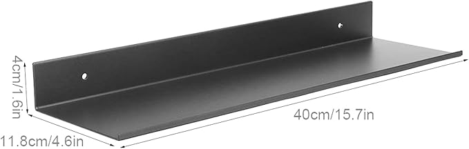 Qinlorgo Wall Mounted Bathroom Shelf, Space Aluminum Storage Rack Organizer, Smooth Edges Shelf for Kitchen, Bathroom & Hotel (40cm)