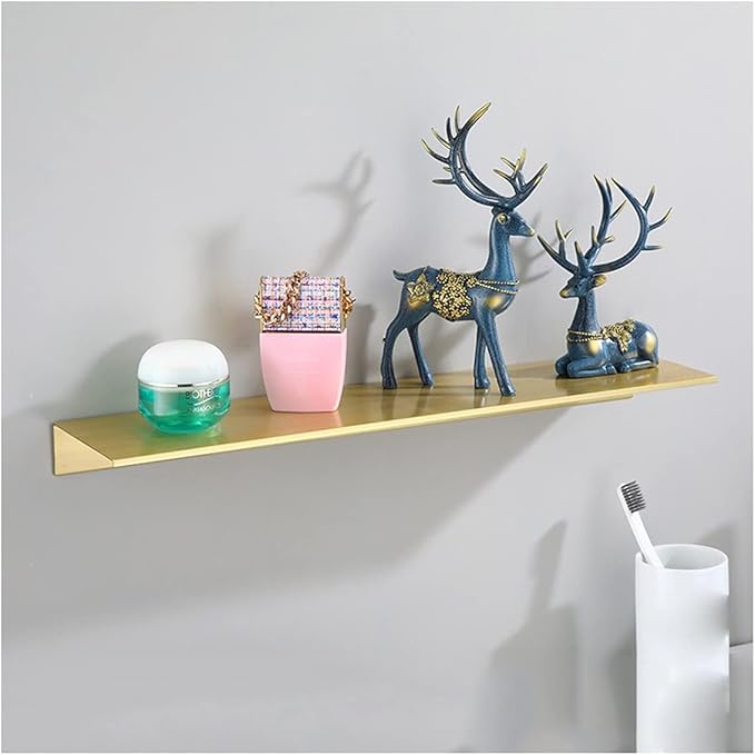 ZTBH Bathroom Divider 30-60 cm Length Bathroom Shelves, Wall Rack Bathroom Rack Bathroom Hardware Sets (Color : 30cm Brushed Gold)