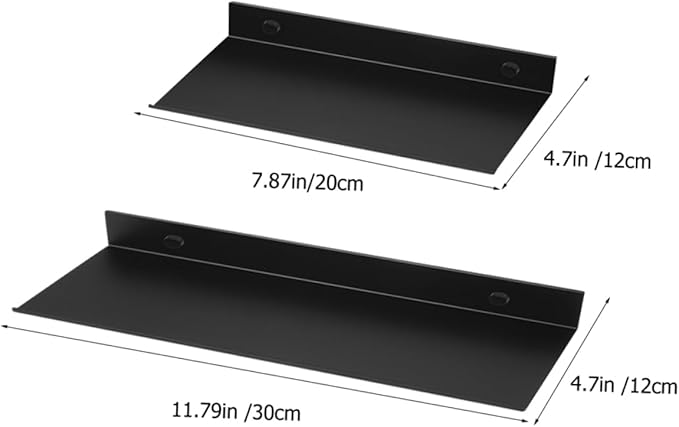 Zerodeko 2pcs Floating Wall Shelf for Bathroom Metal Shelves Wall Mount Storage Rack Long Floating Toiletries Display