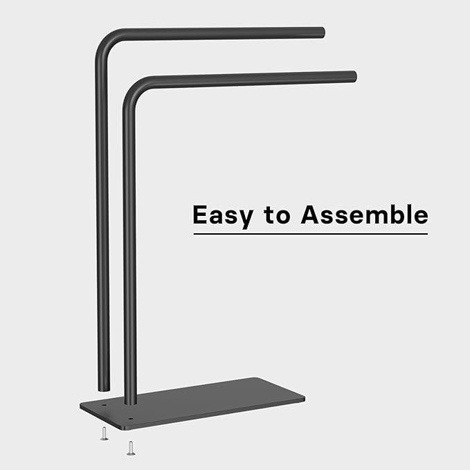 Hand Towel Holder Stand for Bathroom Kitchen Countertop, Matte Black Modern Free Standing Towel Racks with Heavy Base, Holds 2 Towels