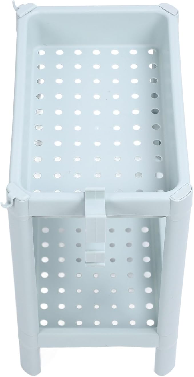 Storage Shelf for Bathroom, Open Shelf for Bathroom Storage, Independent Corner Shelf, Storage Shelf, Nordic Blue (2 (2 Tier)
