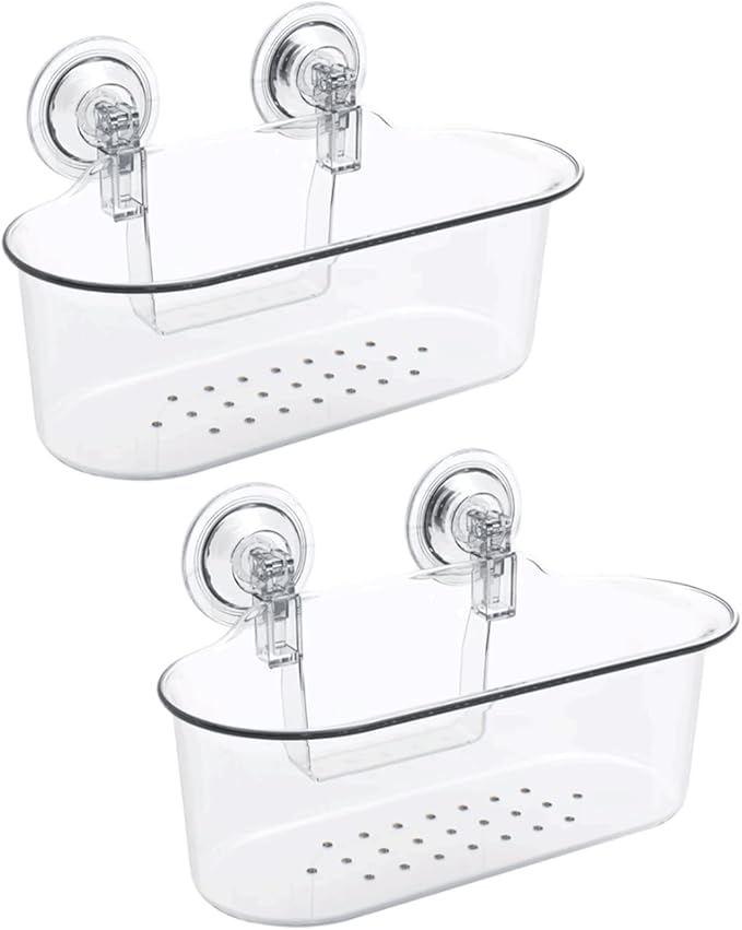 Removable Wall-Mounted Bathroom Shelves Suction Cup Bathroom Shelves Plastic Bathroom Shelves No Punching Bathroom Shelves Large Capacity