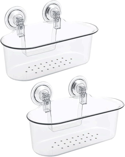 Removable Wall-Mounted Bathroom Shelves Suction Cup Bathroom Shelves Plastic Bathroom Shelves No Punching Bathroom Shelves Large Capacity