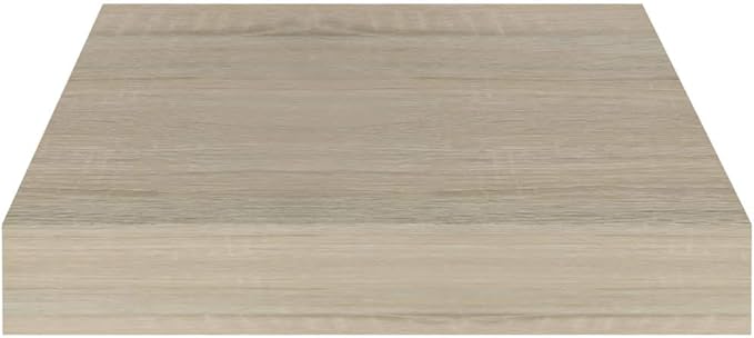 Floating Wall Shelves 2 Pack Oak Wood Look Display Rack with Invisible Mounting System for Living Room Bedroom Office Decor 9.1x9.3 Inches