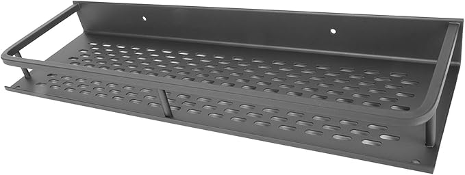 Kikumi Wall-mounted Bathroom Shelf, Drain Hole Space-saving Punch- Wall Floating Shelf High Load-bearing Aluminum for Hotel 40cm