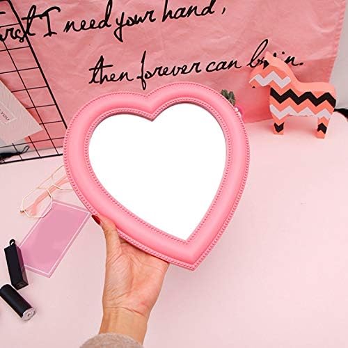 Utavu Makeup Mirror Heart Shape Wall Desktop Mirror Cosmetic Vanity Mirror for Women Ladies Friends Gift