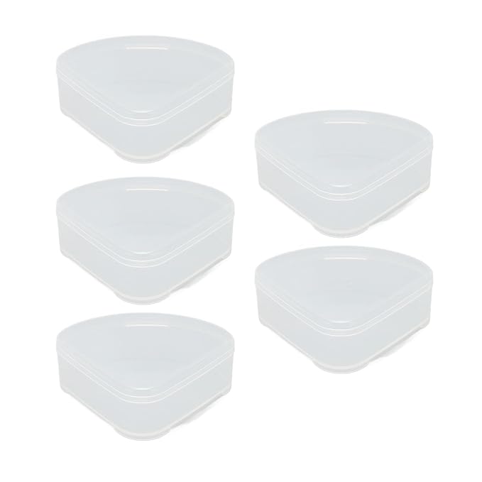 Makeup Storage Box, 5pcs Transparent Triangle Organizer for Makeup Artists, Jewelry Holder & Bead Storage Case, for Nail Tips & Capsules