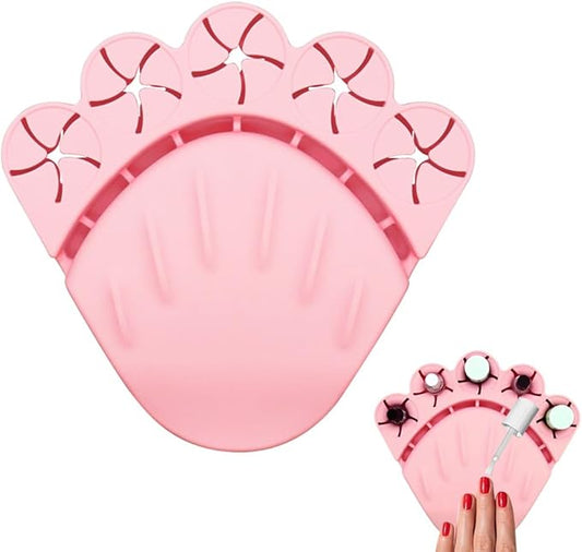 Anti Spill Free Tilt Nail Polish Bottle Holder, Home Fingernail Polish Stand Arm Rest Pad,Art Tool Nail Paint Tech Mat Polish Bottle Organizer Manicure Accessories