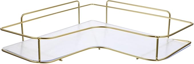 Amosfun Acrylic Storage Rack Rv Shelves for Bathroom Wall Mount No Drill Corner Rack