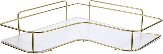 Amosfun Acrylic Storage Rack Rv Shelves for Bathroom Wall Mount No Drill Corner Rack