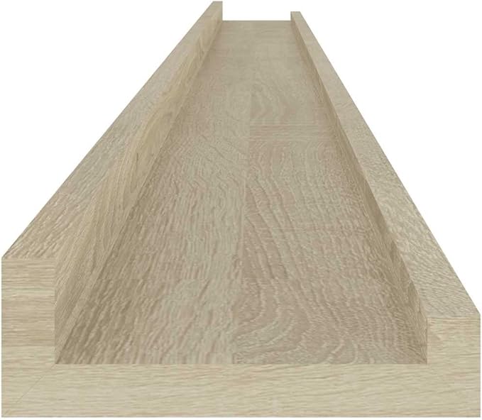 Sonoma Oak Floating Shelves 2 Pack, 45.3 Inch Long Wall Mounted Shelves for Living Room Bedroom, Rustic Wood Look MDF Storage Shelf for Decor Books Plants, Easy Install Heavy Duty Shelf Set