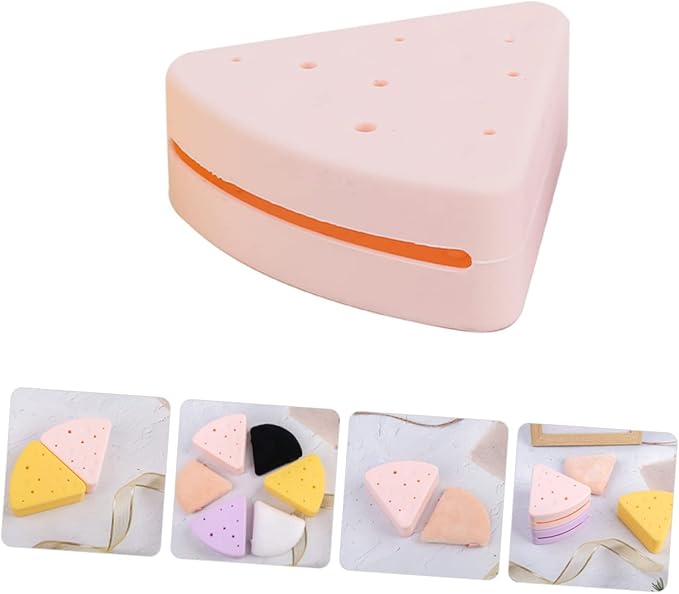 DOITOOL Triangular Makeup Sponge Holder Compact Cosmetic Sponge Storage Box for Quick Drying Easy Carrying Powder Puff Organizer