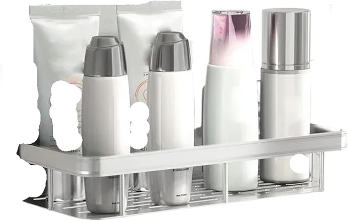 Bathroom Shelves Accessories Organizers Wall-Mounted Storage Brackets Metal Without Punching Holes(A Wihte 2PCS)