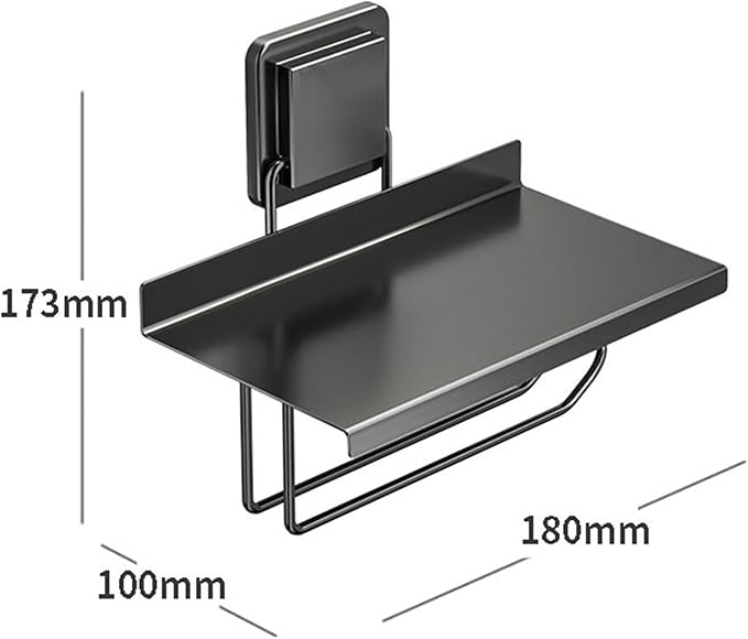 Bathroom Shelf, Stainless Steel Toilet Roll Holder, Modern Wall Mounted Toilet Roll Holder Rack with Shelf, No Drill Bathroom Tissue Rack Storage Dispenser,Wall Shelves for Bathroom(Silver)