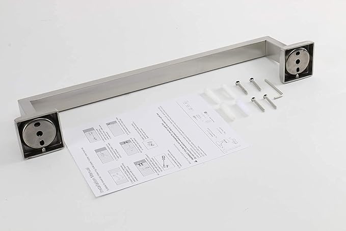 TocTen Bath Towel Rack - Square Base Thicken SUS304 Stainless Steel Towel Bar for Bathroom, Bathroom Accessories Towel Rod Heavy Duty Wall Mounted Towel Holder. (Brushed Nickel, 36)