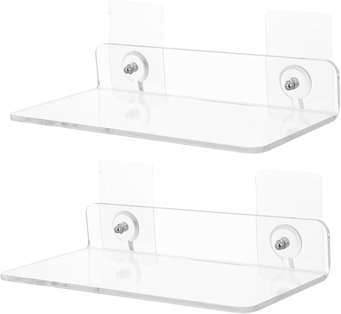 Tofficu 8pcs Wall-Mounted Acrylic Storage Shelves for Bathroom Kitchen Living Room Sundries Holders Easy Installation Minimalist Design