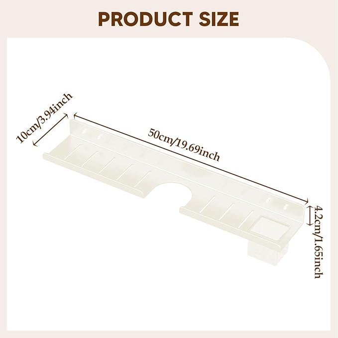 Over Sink Shelf Bathroom Rack Shampoo Holder Wall Mounted Sturdy Wall Organizer Bathroom Shelf for Hotel Farmhouse Washroom, Creamy White