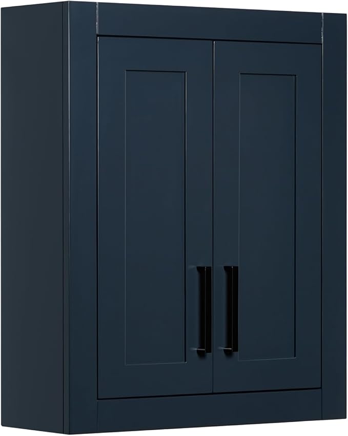 ARIEL Bathroom Wall Cabinet 26" H x 21" W x 8" D - Closed Door - Midnight Blue
