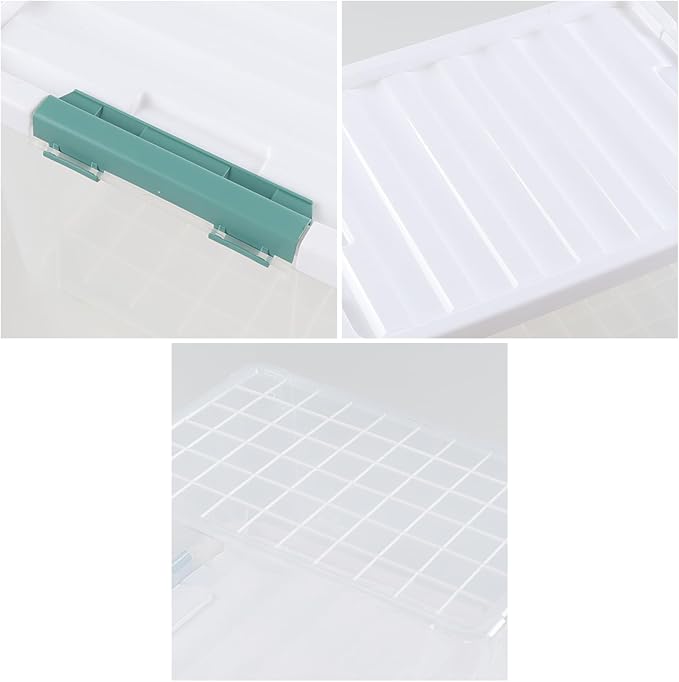 35 Quarts Latching Box, Clear Storage Bins with Lids, Large Plastic Containers for Storage Set of 6