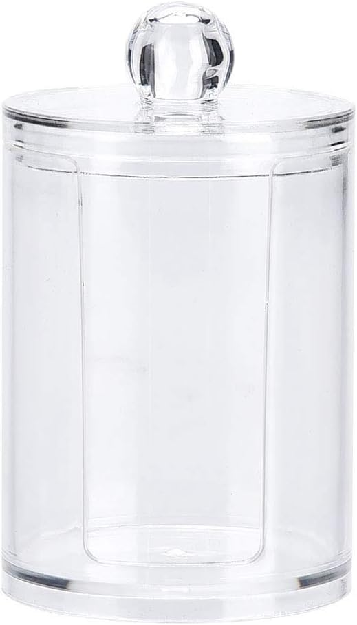 Cotton Pad Holder, Cotton Rounds Holder, Clear Acrylic Makeup Cotton Pad Swab Holder Container Round Makeup Storage Organizer Box Cosmetic Display Case Cotton Swab Holder