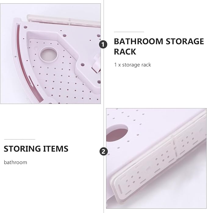 Sturdy Triangle Rack Wall Mounted Corner Shelf for Bathroom and Kitchen Plastic Storage Organizer with Draining Design Easy to Install Multi-purpose Holder for Facial Cream Soap