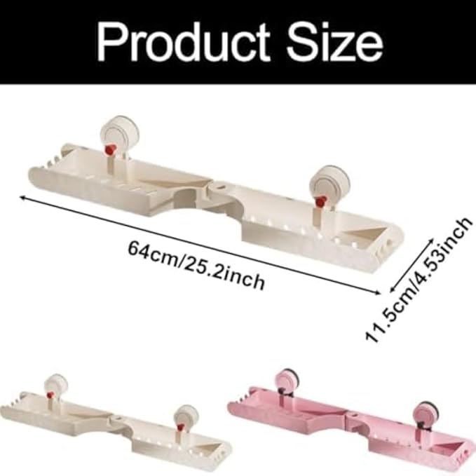 Compact Suction Cup Bathroom Shelf with Drainage Design for Neat and Dry Storage of Essentials (Pink)