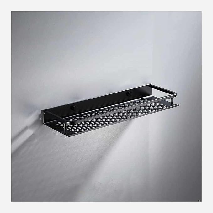 ZTBH Bathroom Divider Black Wall-Mounted Bathroom Shelf, Shelf Storage Rack Bathroom Hardware Sets (Color : 50cm)