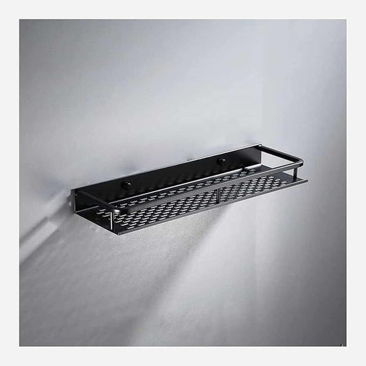 ZTBH Bathroom Divider Black Wall-Mounted Bathroom Shelf, Shelf Storage Rack Bathroom Hardware Sets (Color : 50cm)