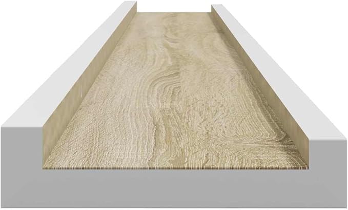 Set of 4 Floating Wall Shelves, Modern White and Sonoma Oak Display Ledges for Living Room Bedroom, 39.4 Inch Long Rectangular Decorative Storage Shelves