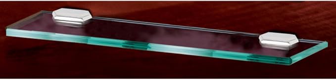 Alno 18" Glass Shelf With Brackets - Unlacquered Brass