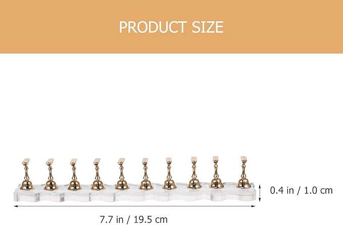 minkissy Extended Armor Holder 7.67 Inch Metal Nail Display Stand Nail Rack for Manicure Art Practice Press on Nails with Smooth Surface Durable Creative Holder Organizer