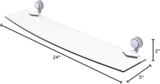 Allied Brass 433D/24 Venus Collection 24 Inch Dotted Accents Glass Shelf, Matte White