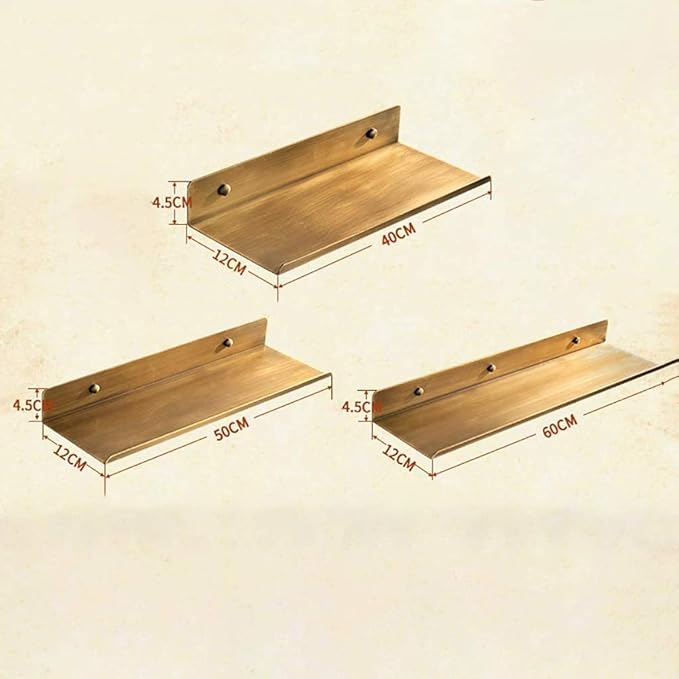 Antique Bathroom Shelf Full Copper Toilet Cosmetic European Wall Hanging Word(60cm)