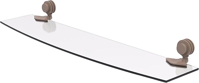 Allied Brass 433D/24-SHB Venus Collection 24 Inch Glass Shelf with Dotted Accents, Shaded Beige