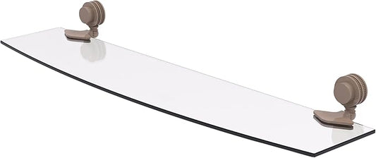 Allied Brass 433D/24-SHB Venus Collection 24 Inch Glass Shelf with Dotted Accents, Shaded Beige