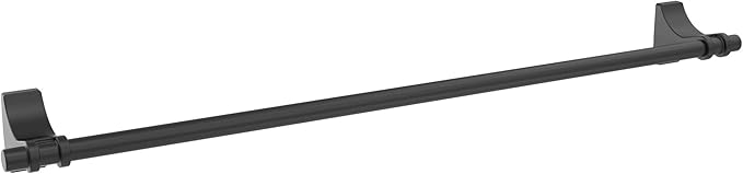 Amerock BH36054MB | Matte Black Towel Bar | 24 in (610 mm) Towel Rack | Davenport | Bathroom Towel Holder | Bathroom Hardware | Bath Accessories