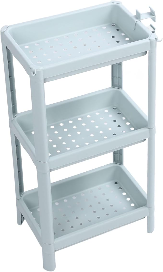 Bathroom Floor Shelf, Bathroom Storage, Open Shelf, Freestanding Corner Shelves, Shelves, Storage Shelves, Nordic (3-Tier)