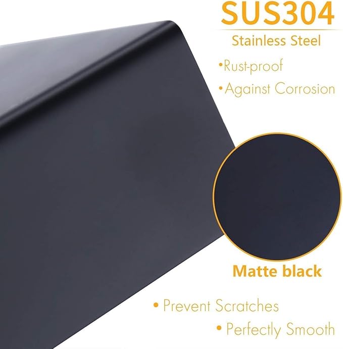 Matte Black Towel Ring Towel Holder, NSCMQSL SUS 304 Stainless Steel Hand Towel Rack for Bathroom, Modern Square-Shape Style