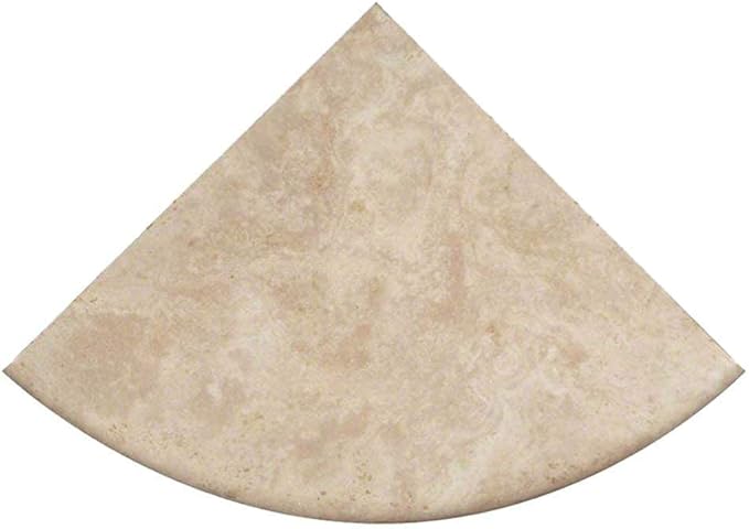 Tenedos Premium Quality Durango Cream Filled and Honed Ivory Light Travertine Bathroom Corner Shower Shelf 9'' (Pack of 2)