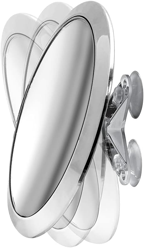 Britta Products Large 8" Suction Mount Mirror - 5X Magnifying Vanity Makeup Mirror with 3-Point Suction, Pivoting, Rotating and Locking