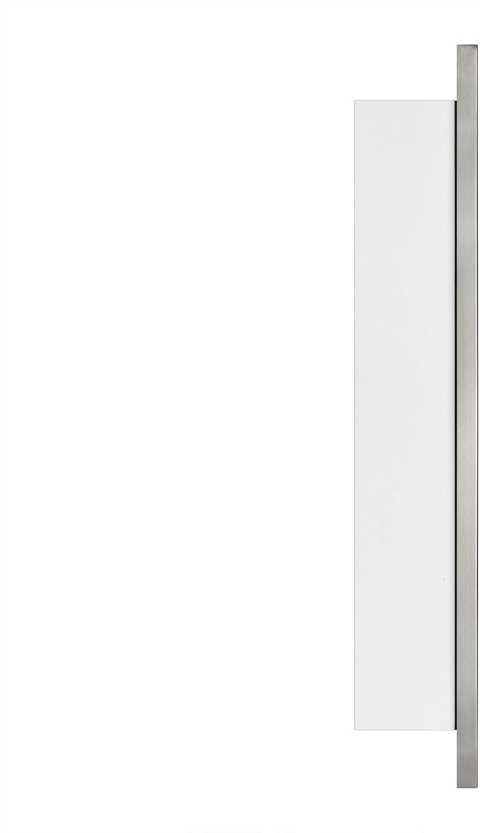 TEHOME 17.5'' x 29'' Brushed Nickel Recessed and Surface Mount Bathroom Medicine Cabinet with Mirror Square Cornered Metal Framed Rounded Rectangle Medicine Cabinet Mirror
